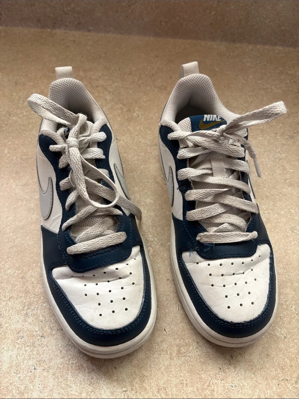 Nike Kids Low-Top Sneakers in White and Navy